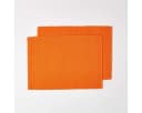 Orangefarbenes Tischset aus Baumwolle, gerippter Stil Bild 2