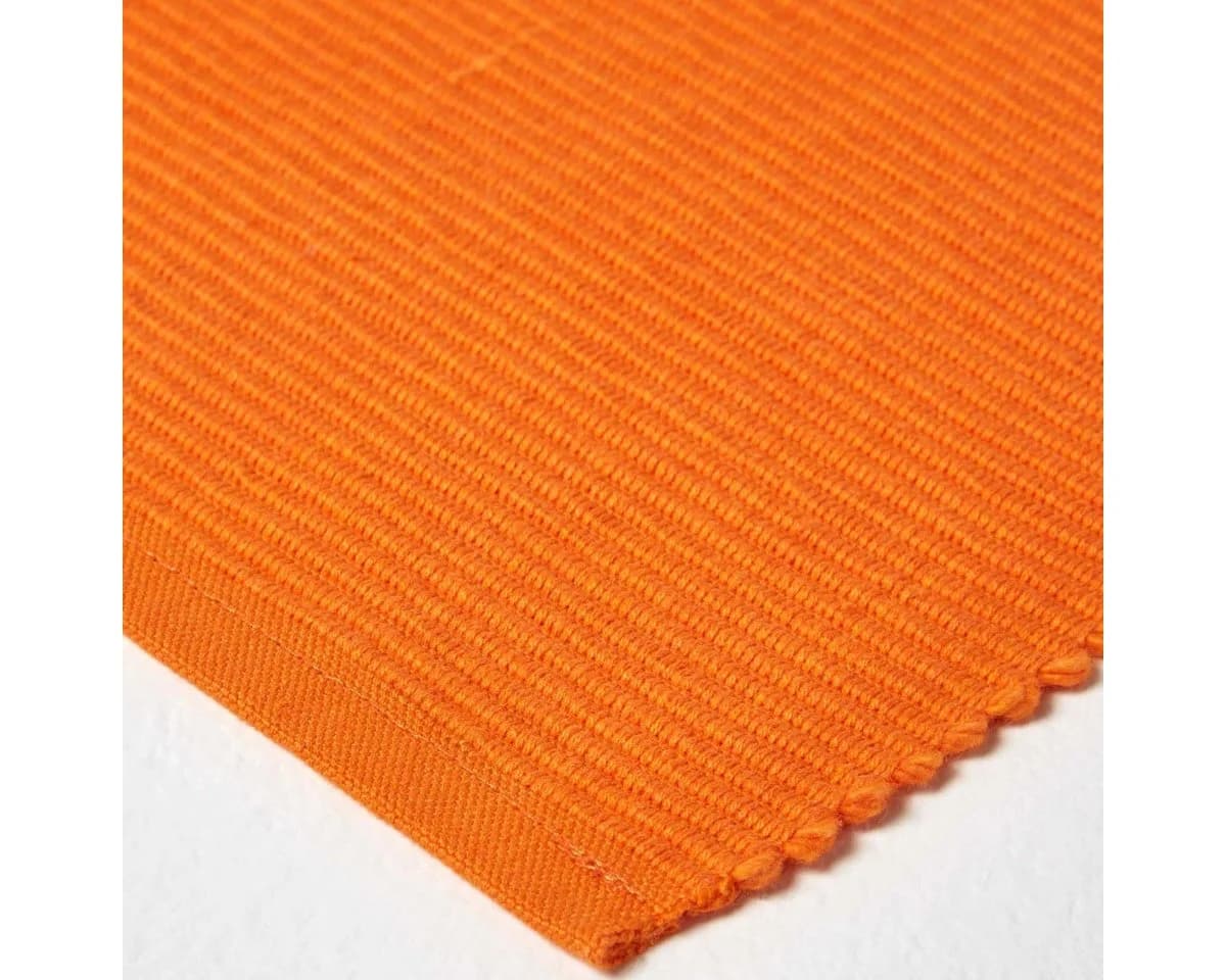 Orangefarbenes Tischset aus Baumwolle, gerippter Stil - Bild 3