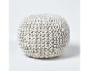 Homescapes Runder Strickpouf 100% Baumwolle Natur Bild 2