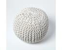 Homescapes Runder Strickpouf 100% Baumwolle Natur Bild 3