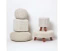 Homescapes Runder Strickpouf 100% Baumwolle Natur Bild 5
