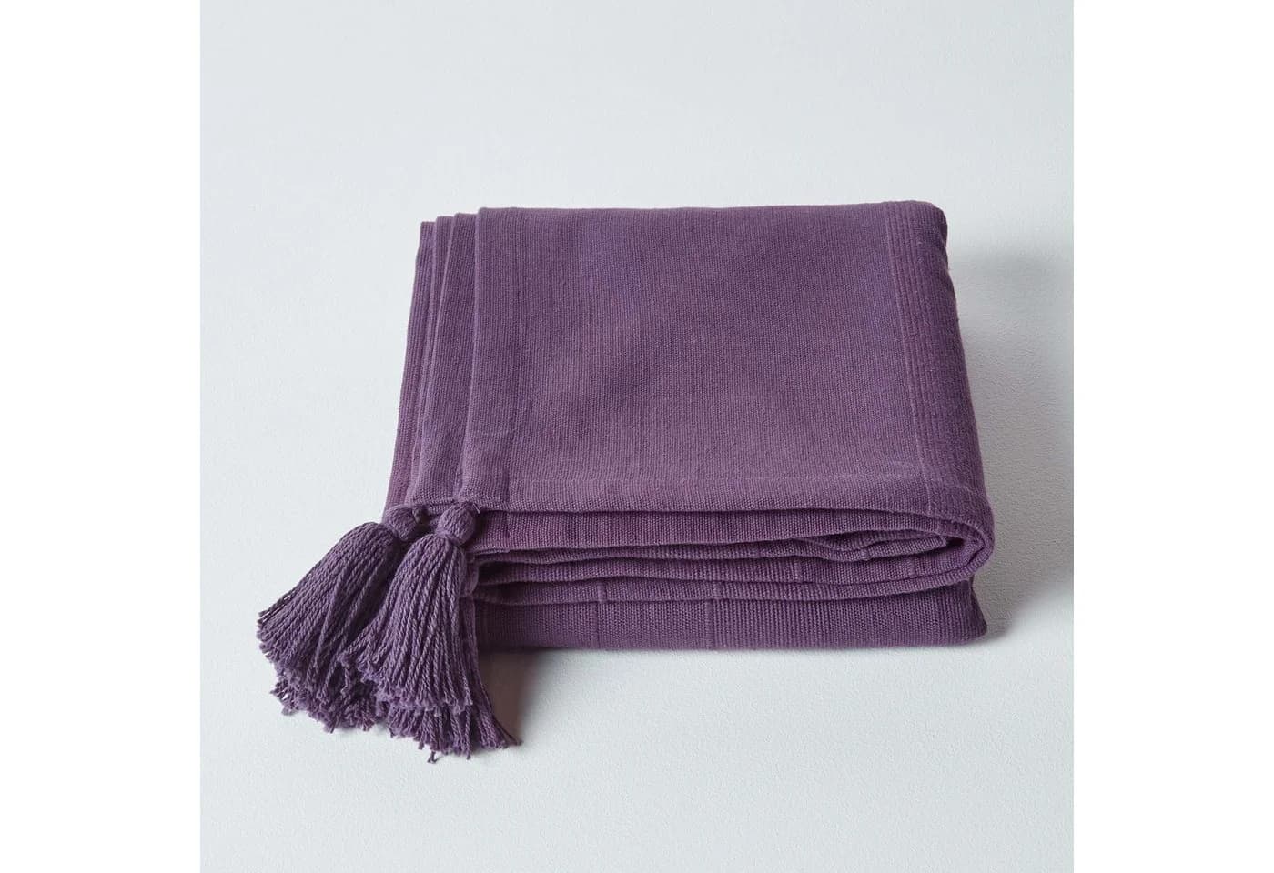 Homescapes Plaid Tagesdecke Rajput 100% Baumwolle Lila