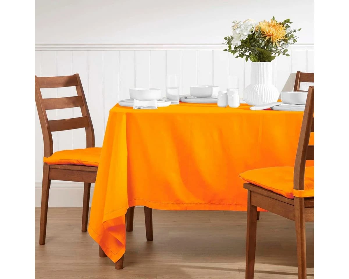 Homescapes Tischdecke Orange 100% Baumwolle Quadratisch - Bild 2