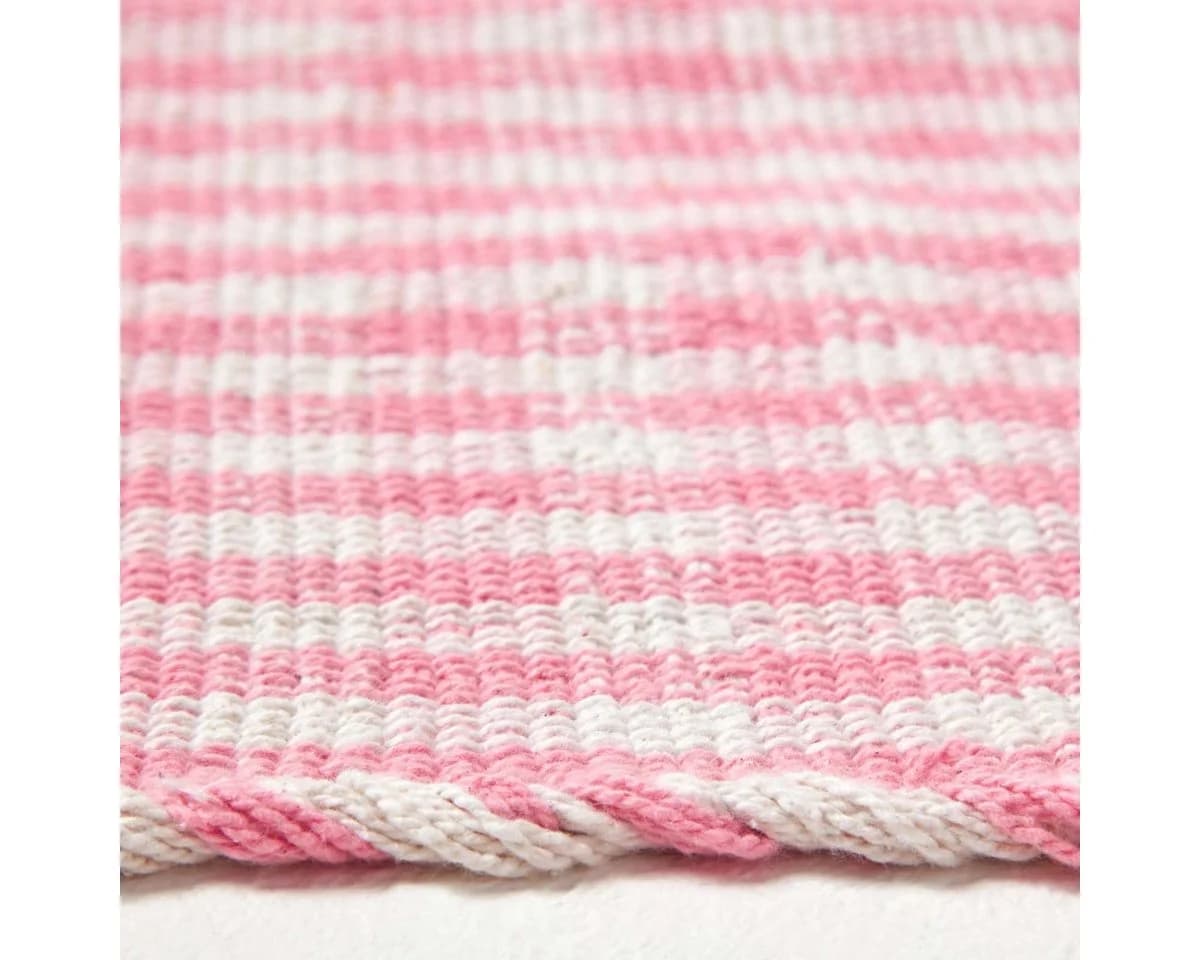 Homescapes Teppich Webteppich rosa-weiß kariert Baumwollteppich Vichy-Karo - Bild 4