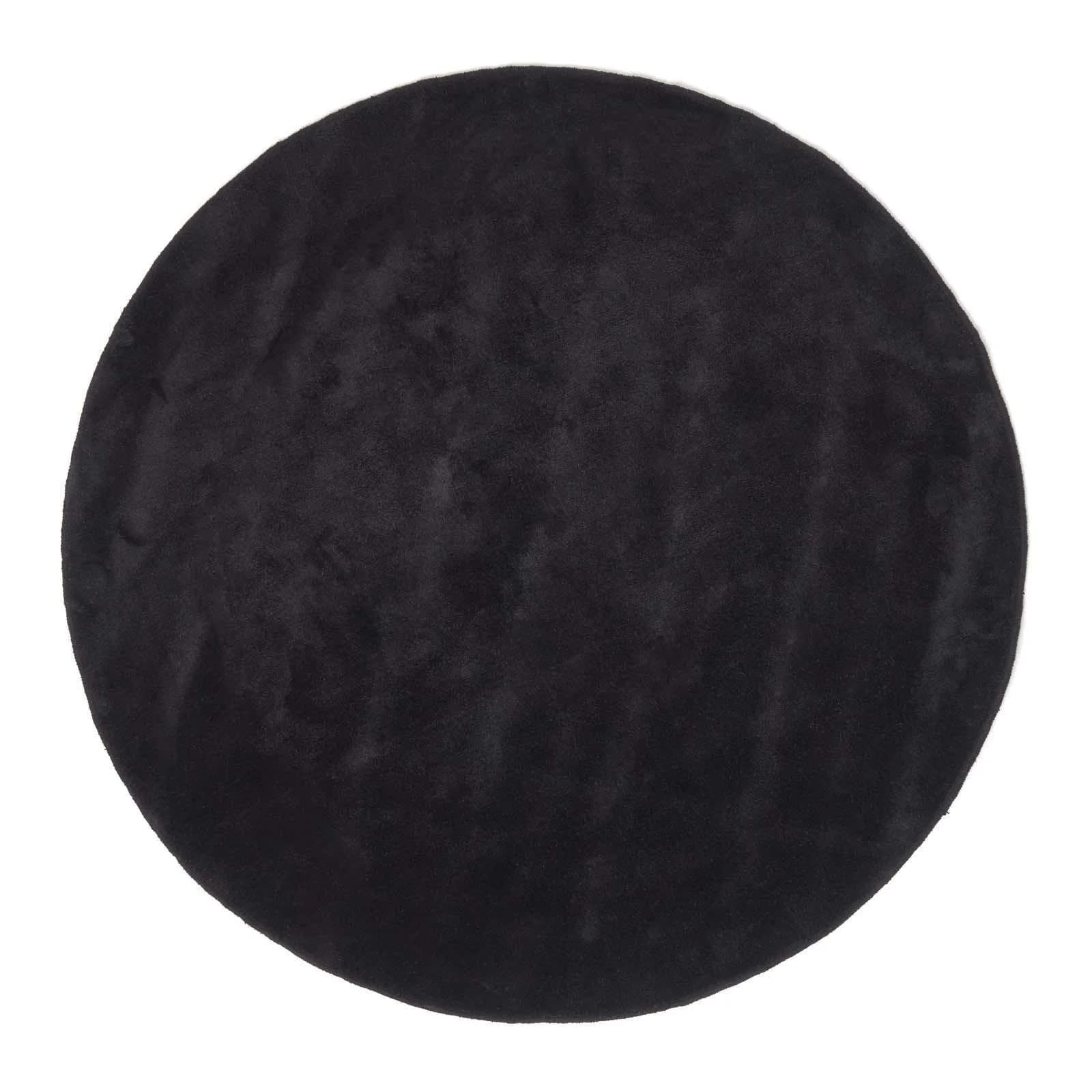 Homescapes KURZFLOR-TEPPICH rund getuftet 150 cm Schwarz
