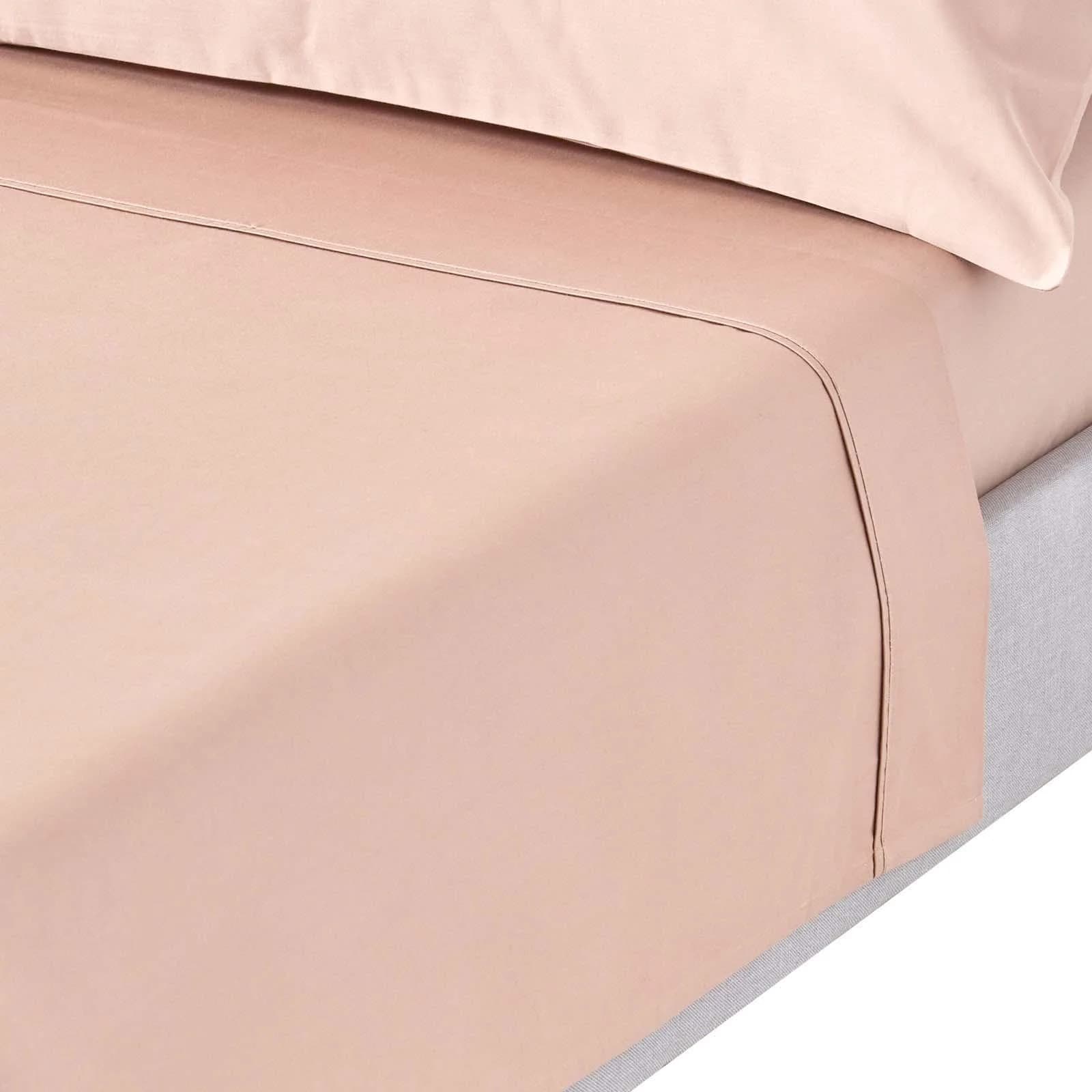 Homescapes Bettlaken ohne Gummizug Ägyptische Baumwolle Beige Fadendichte 1000