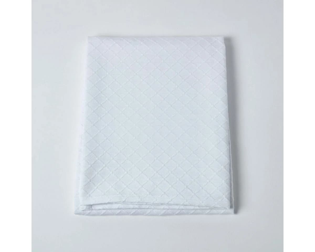 Homescapes Weiße Tagesdecke mit Diamant-Muster