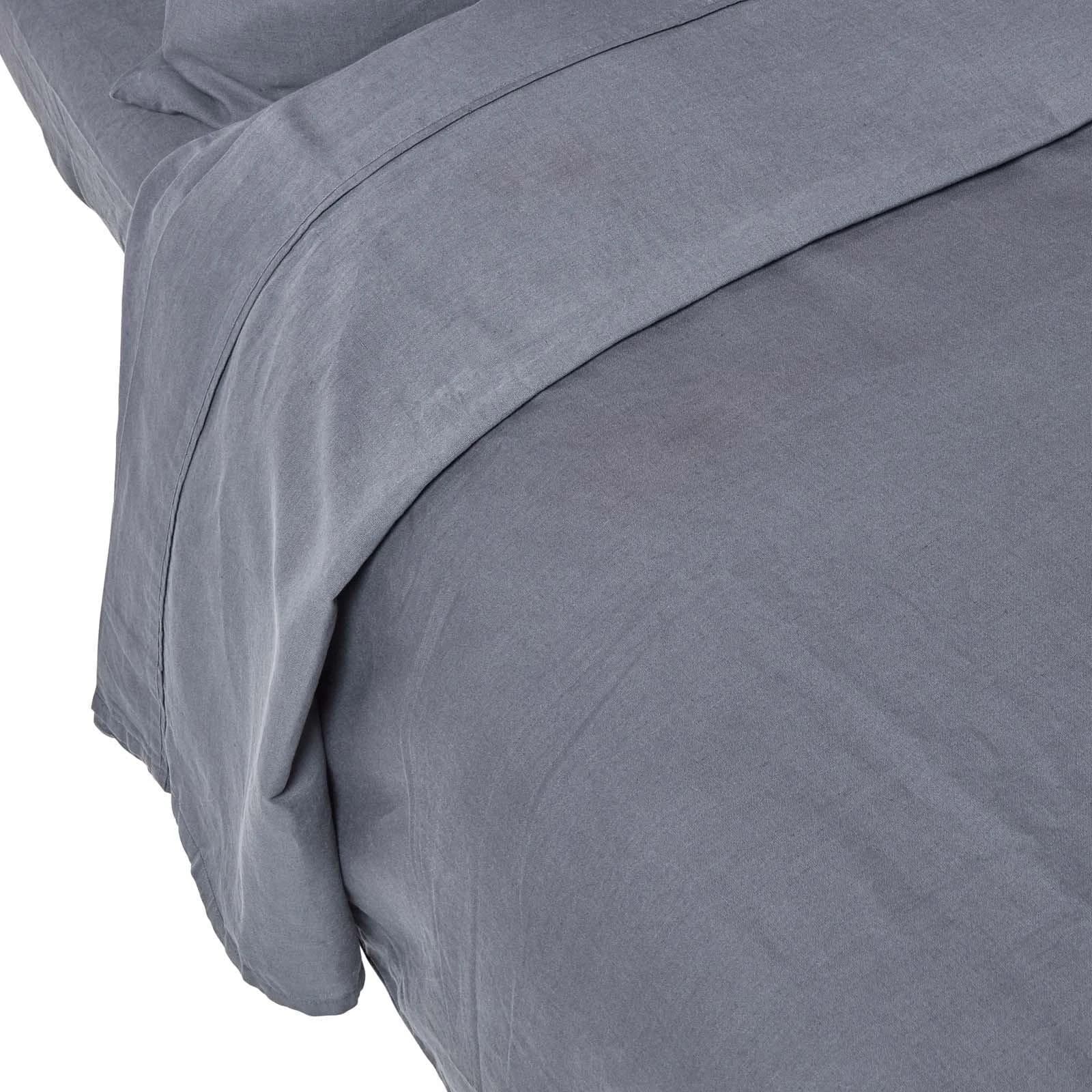 Homescapes LEINEN-BETTLAKEN ohne Gummizug 60% Leinen & 40% Baumwolle Dunkelgrau