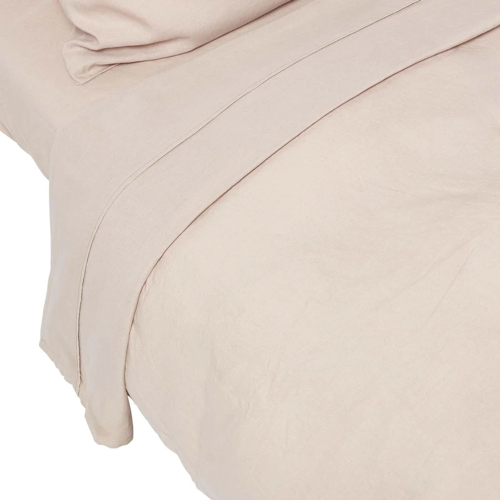 Homescapes LEINEN-BETTLAKEN ohne Gummizug Beige 60% Leinen & 40% Baumwolle