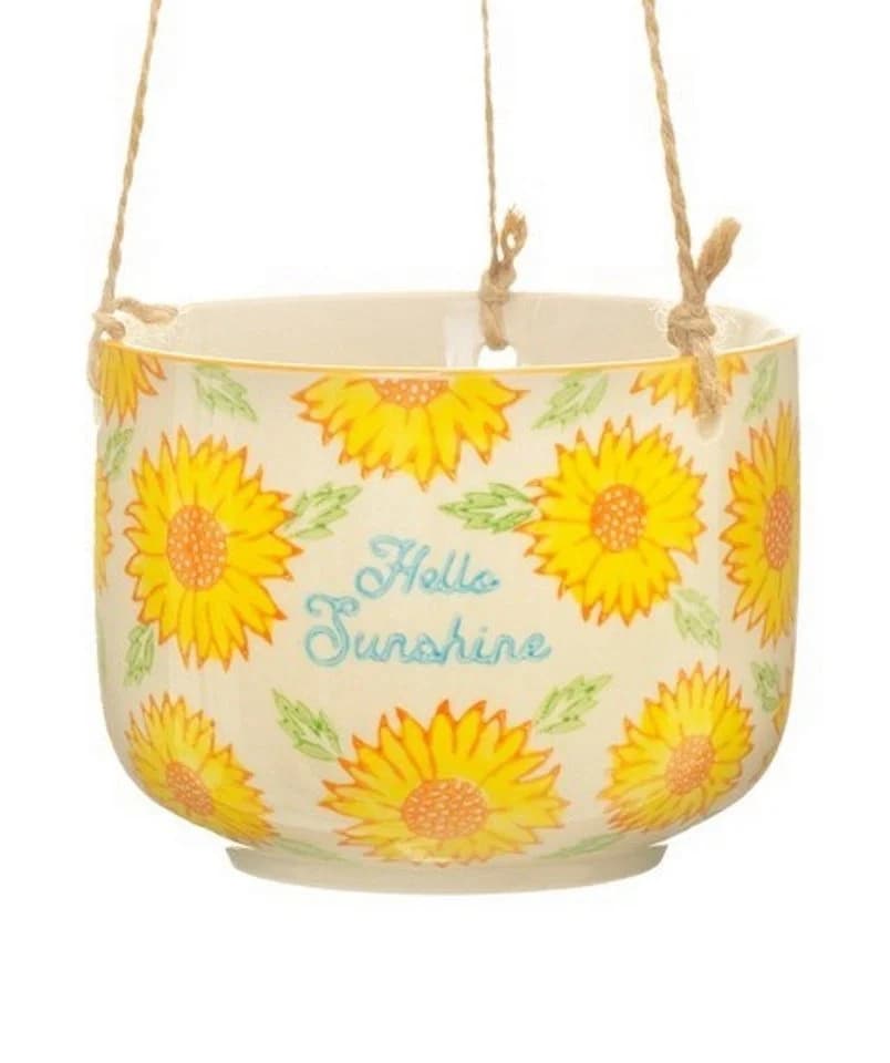 Sass & Belle Hängeübertopf Sonnenblumen Gelb/Orange