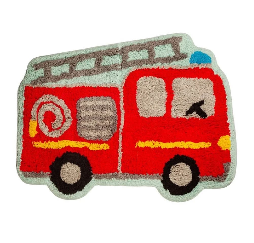 Sass & Belle Kinderteppich Mini Feuerwehr Rot Baumwolle - Bild 2