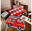 Sass & Belle Kinderteppich Mini Feuerwehr Rot Baumwolle Bild 3