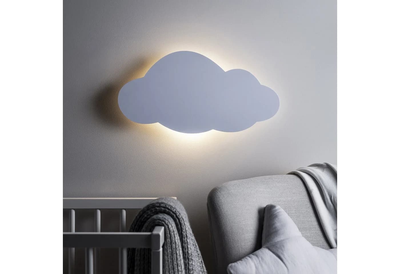 Lights4fun LED Wandleuchte Wolke Nachtlicht mit Fernbedienung