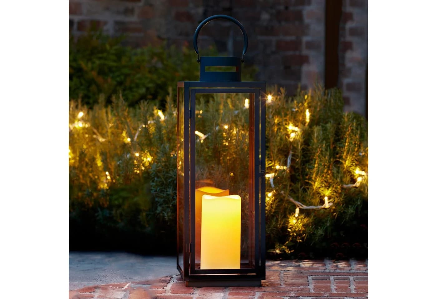 Lights4fun LED Laterne Große Malvern Dunkelgrau mit Timer