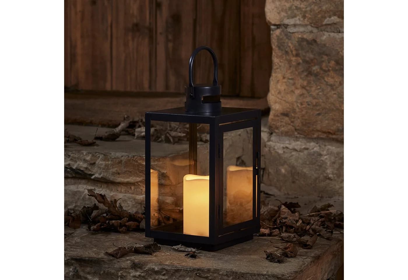Lights4fun LED Laterne Malvern - Batteriebetrieben mit Timer