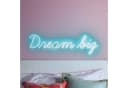 Lights4fun LED Wandleuchte Neon Leuchtschriftzug Dream Big Babyblau Bild 2