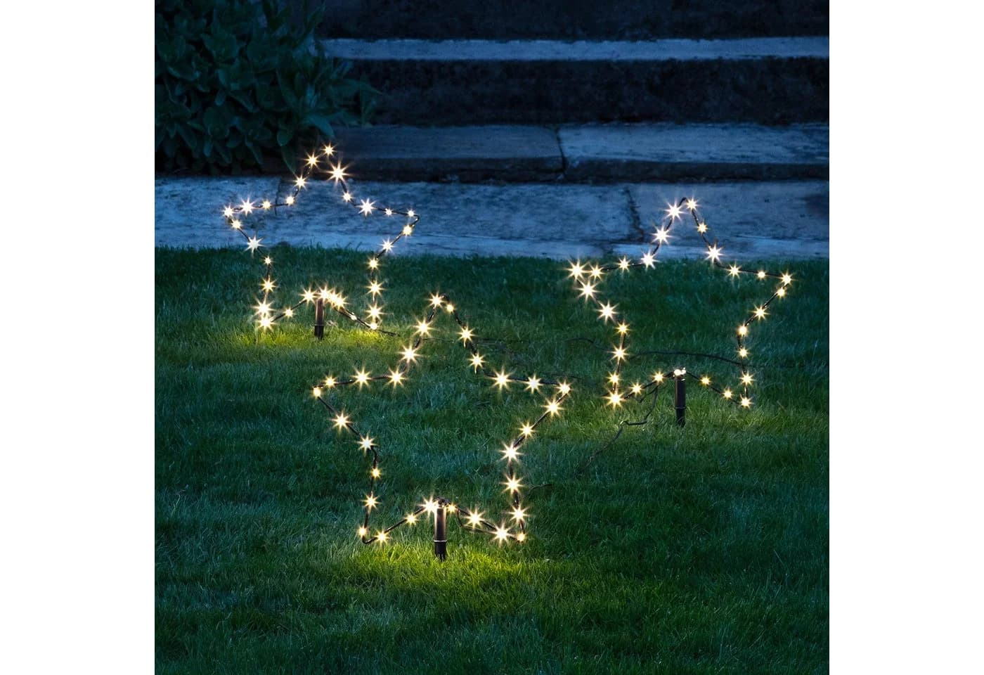 Lights4fun LED-Stern für außen 3er Set Osby
