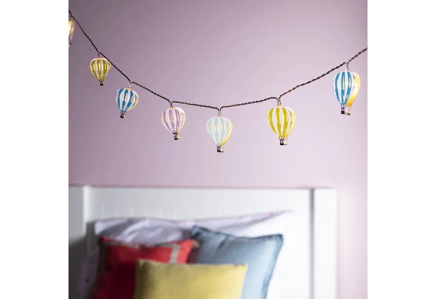 Lights4fun LED-Lichterkette 12er Heißluftballons Kinderzimmer