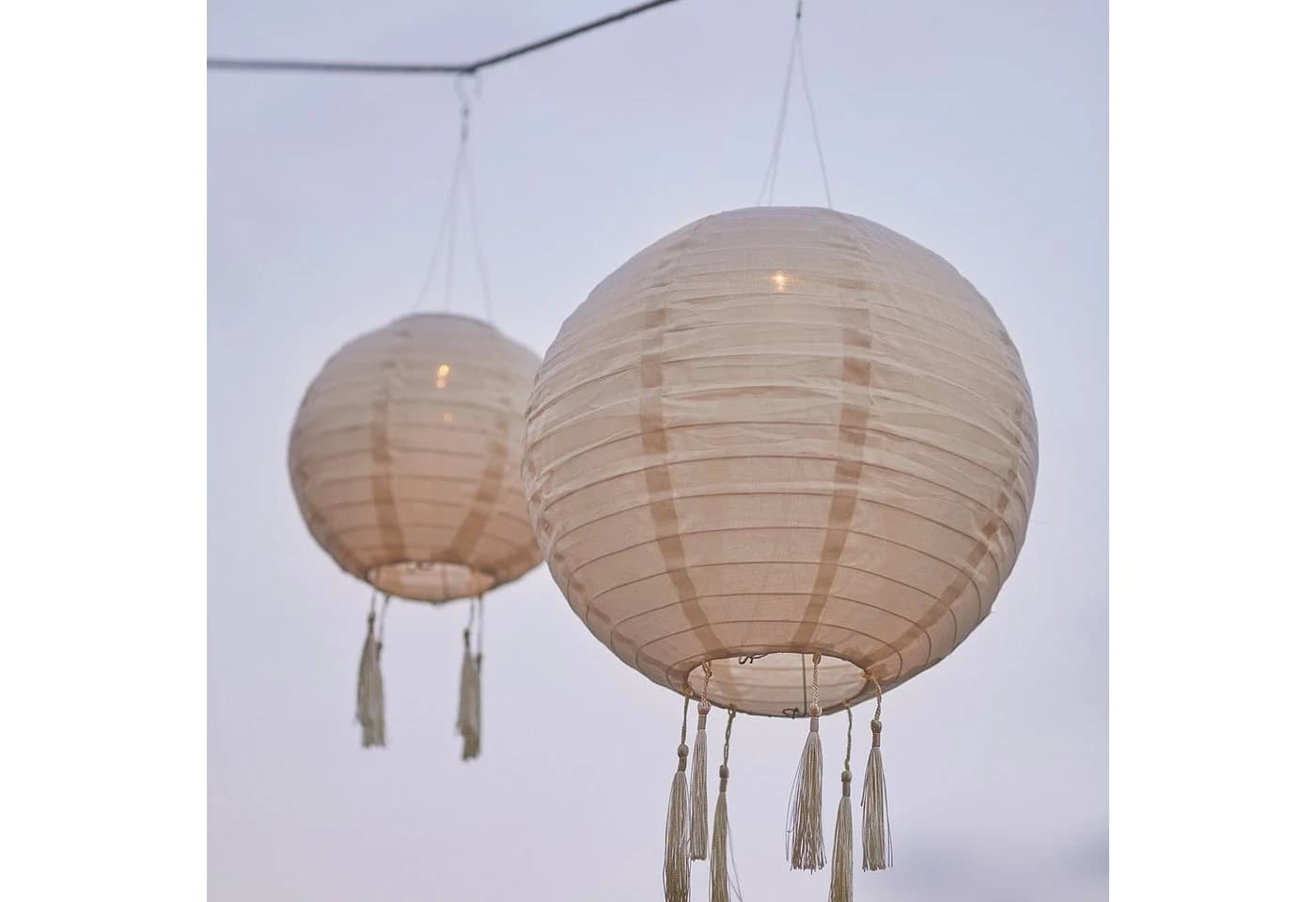 Lights4fun LED Laterne 3er Set Lucena Solar Lampions Crème - Bild 4