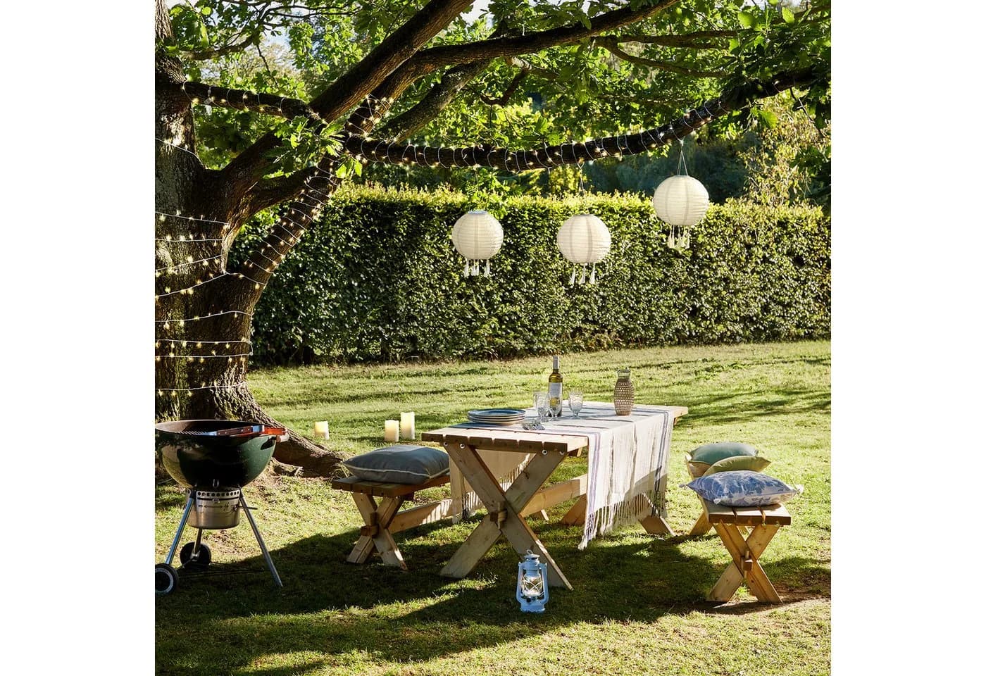 Lights4fun LED Laterne 3er Set Lucena Solar Lampions Crème - Bild 5