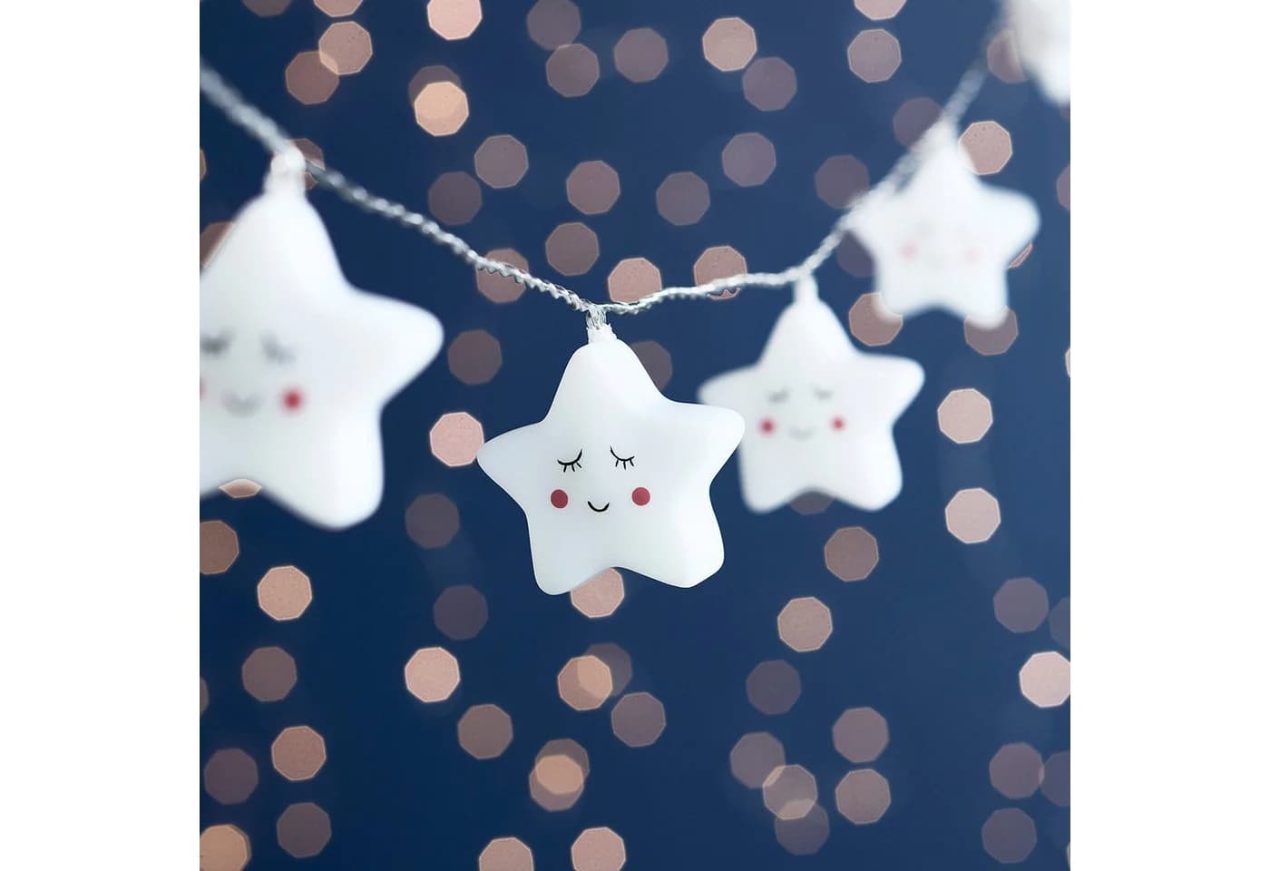 Lights4fun LED-Lichterkette 20er Sterne warmweiß mit Timer