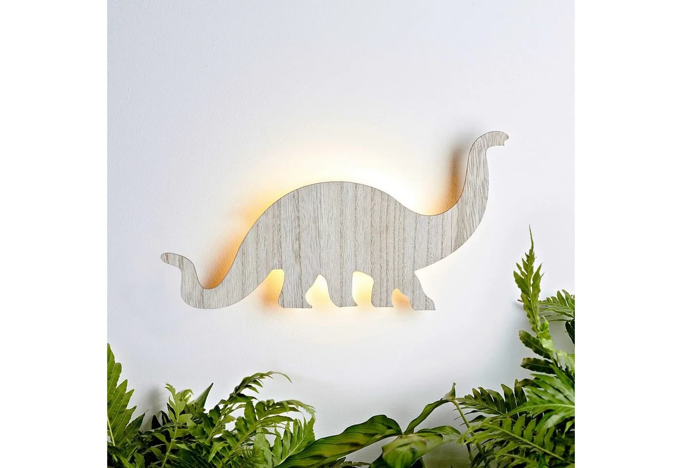 Lights4fun LED Wandleuchte Holz Dinosaurier Diplodocus - Bild 2