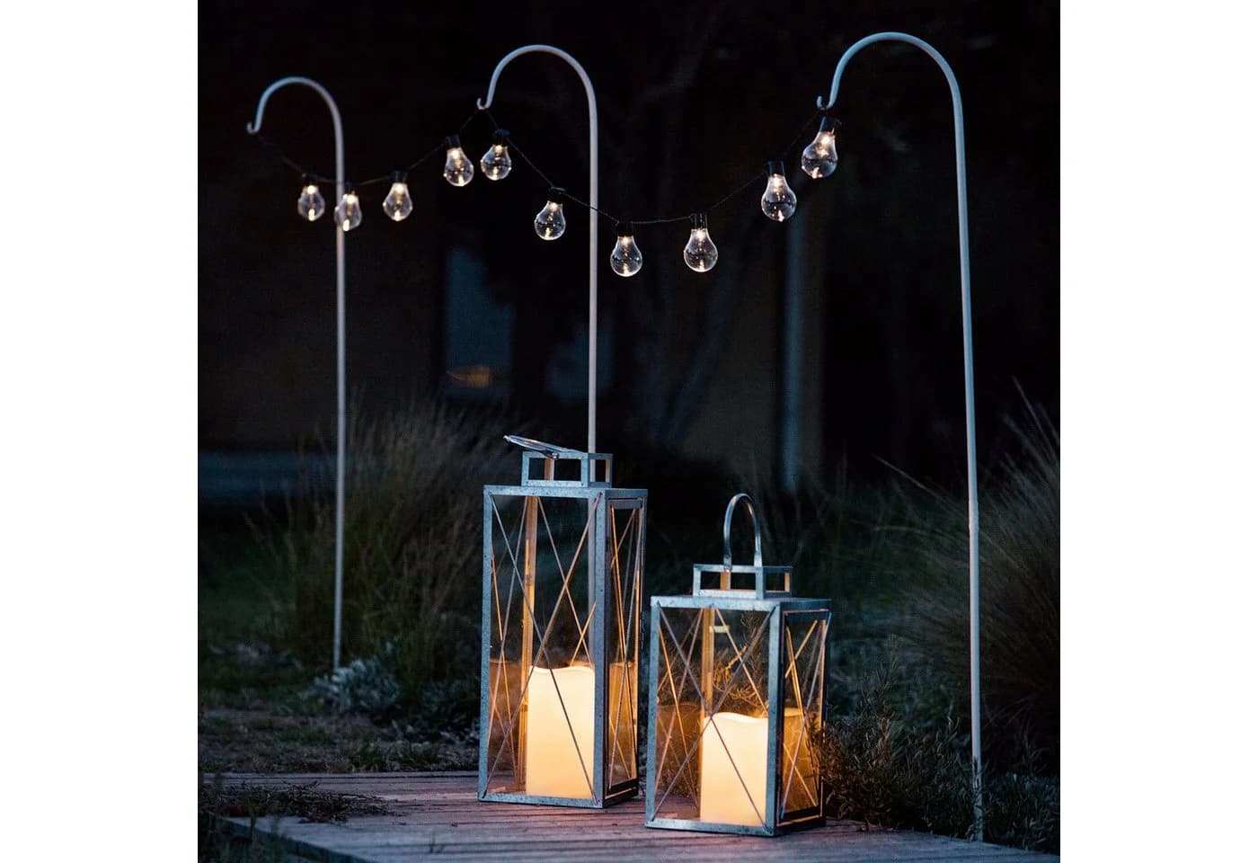 Lights4fun LED-Lichterkette 20er Solar Party warmweiß transparent - Bild 3