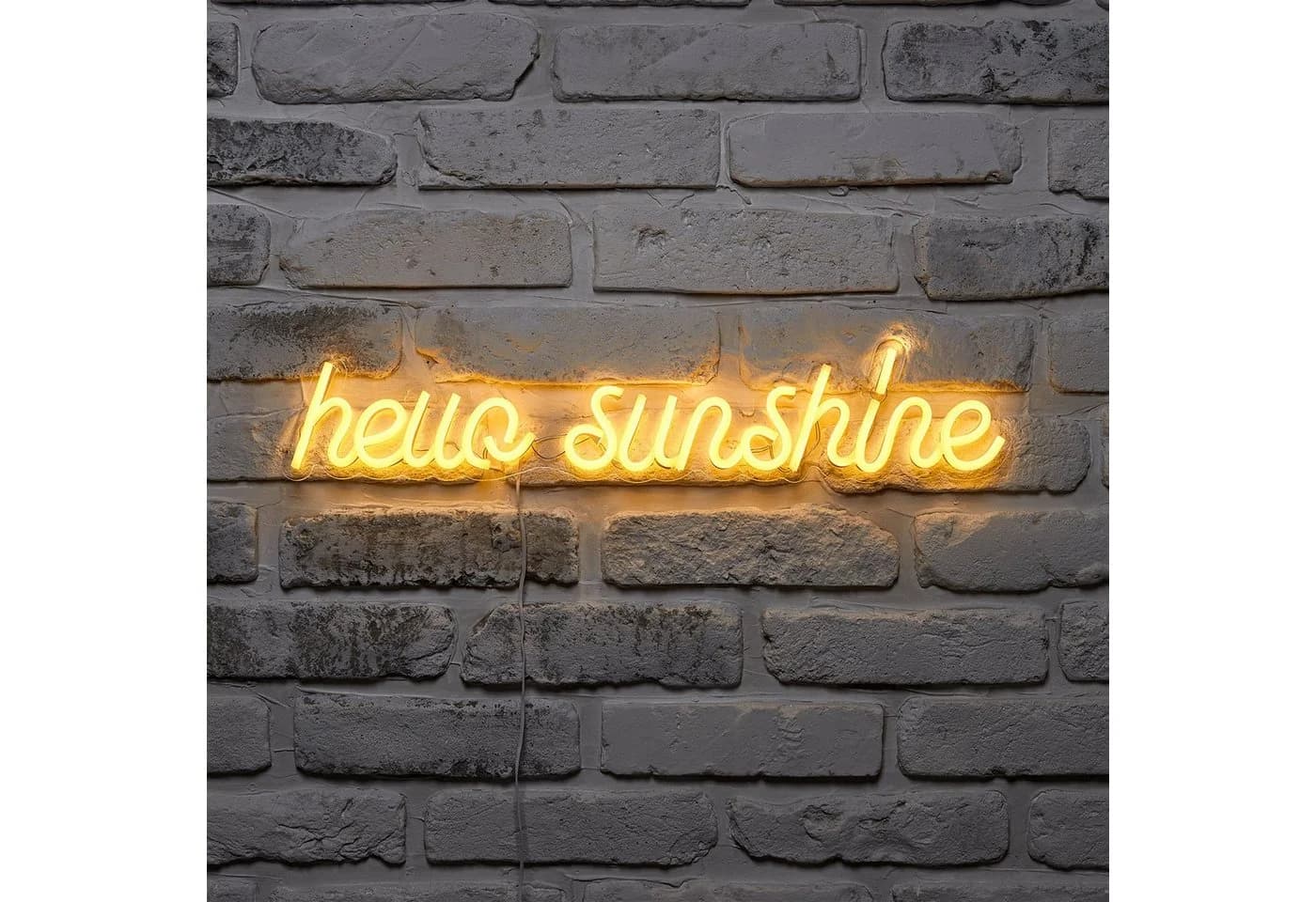 Lights4fun LED Wandleuchte Neon Schriftzug Hello Sunshine Gold - Bild 3