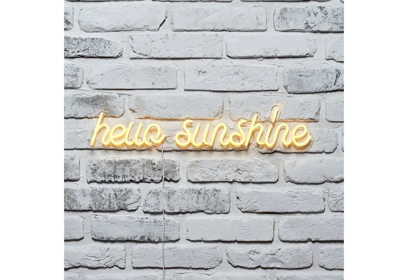 Lights4fun LED Wandleuchte Neon Schriftzug Hello Sunshine Gold - Bild 4