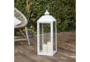 Lights4fun LED Laterne Große Perth Metall Laterne Weiß mit 3 TruGlow® Outdoor Kerzen Bild 2