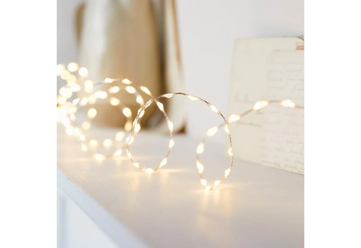 Lights4fun LED-Lichterkette 378er Micro warmweiß