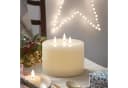 Lights4fun TruGlow® LED-Kerze elfenbeinfarben dreidochtig mit Fernbedienung Bild 1