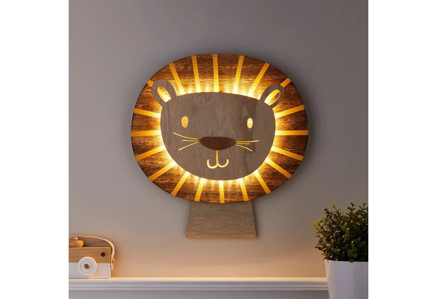 Lights4fun LED Wandleuchte Löwen Wandlampe Kinderzimmer - Bild 5
