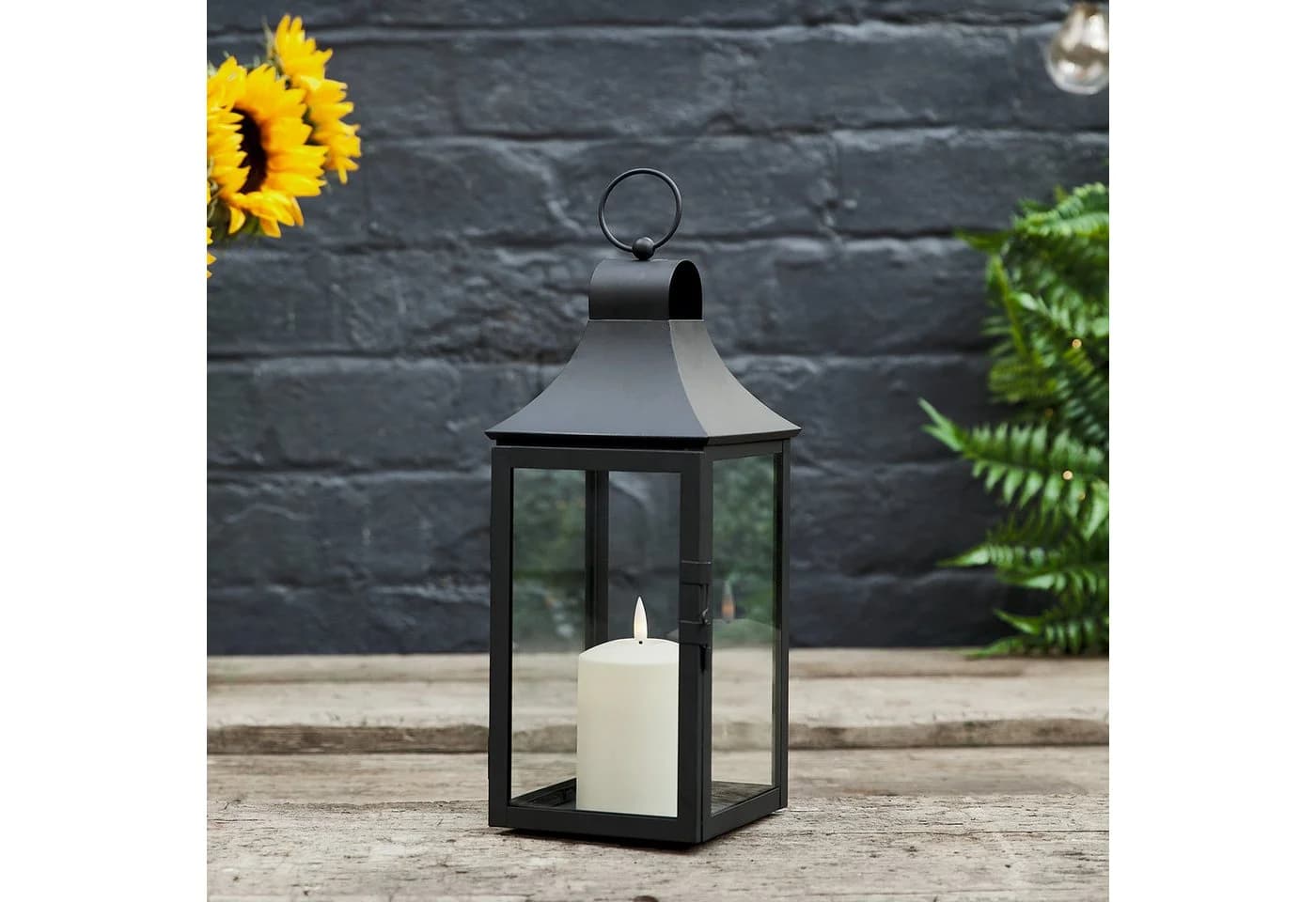 Lights4fun LED Laterne 34cm Albury Gartenlaterne mit TruGlow® Outdoor Kerze - Bild 2