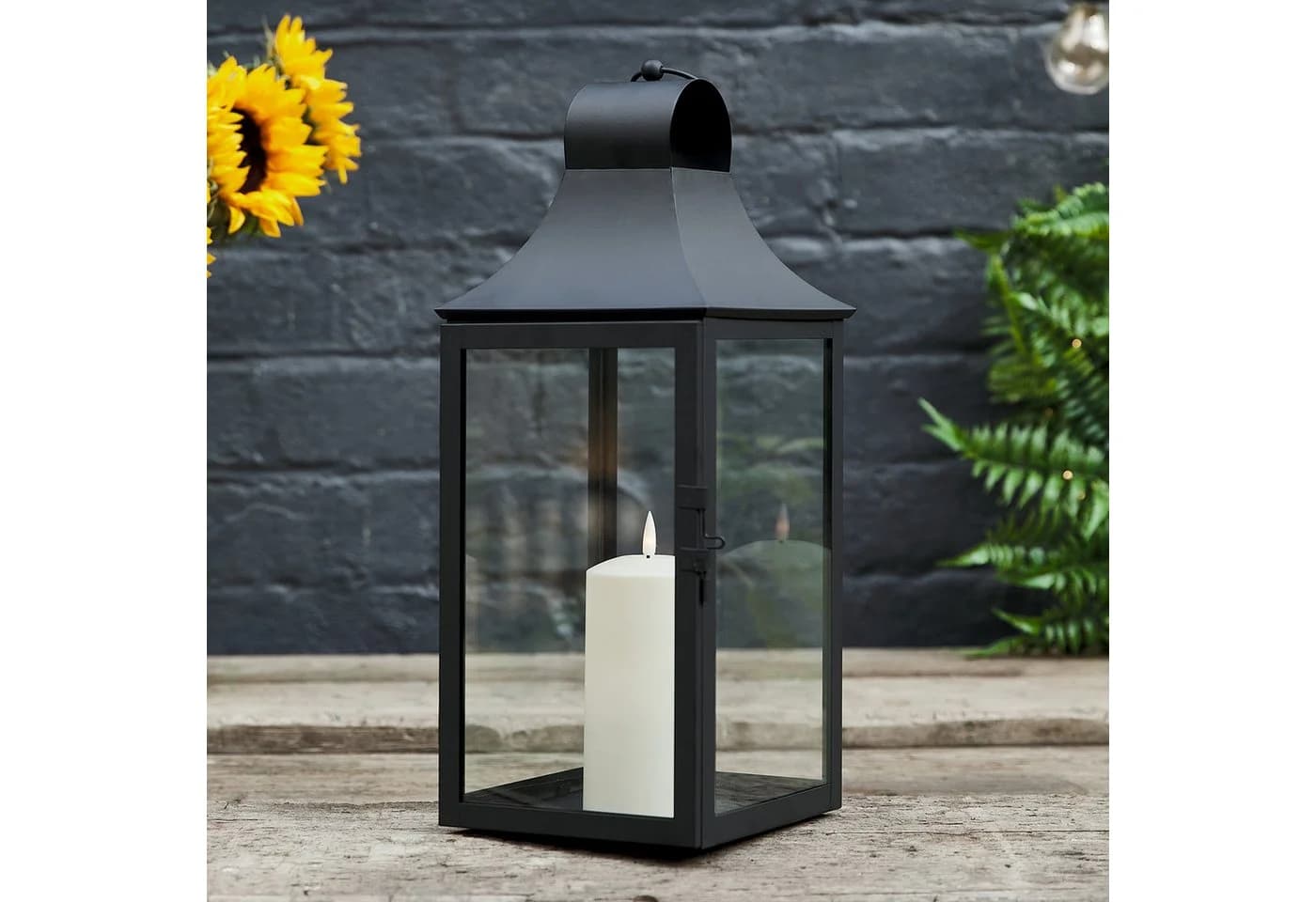 Lights4fun LED Laterne Albury Gartenlaterne mit TruGlow® Outdoor Kerze