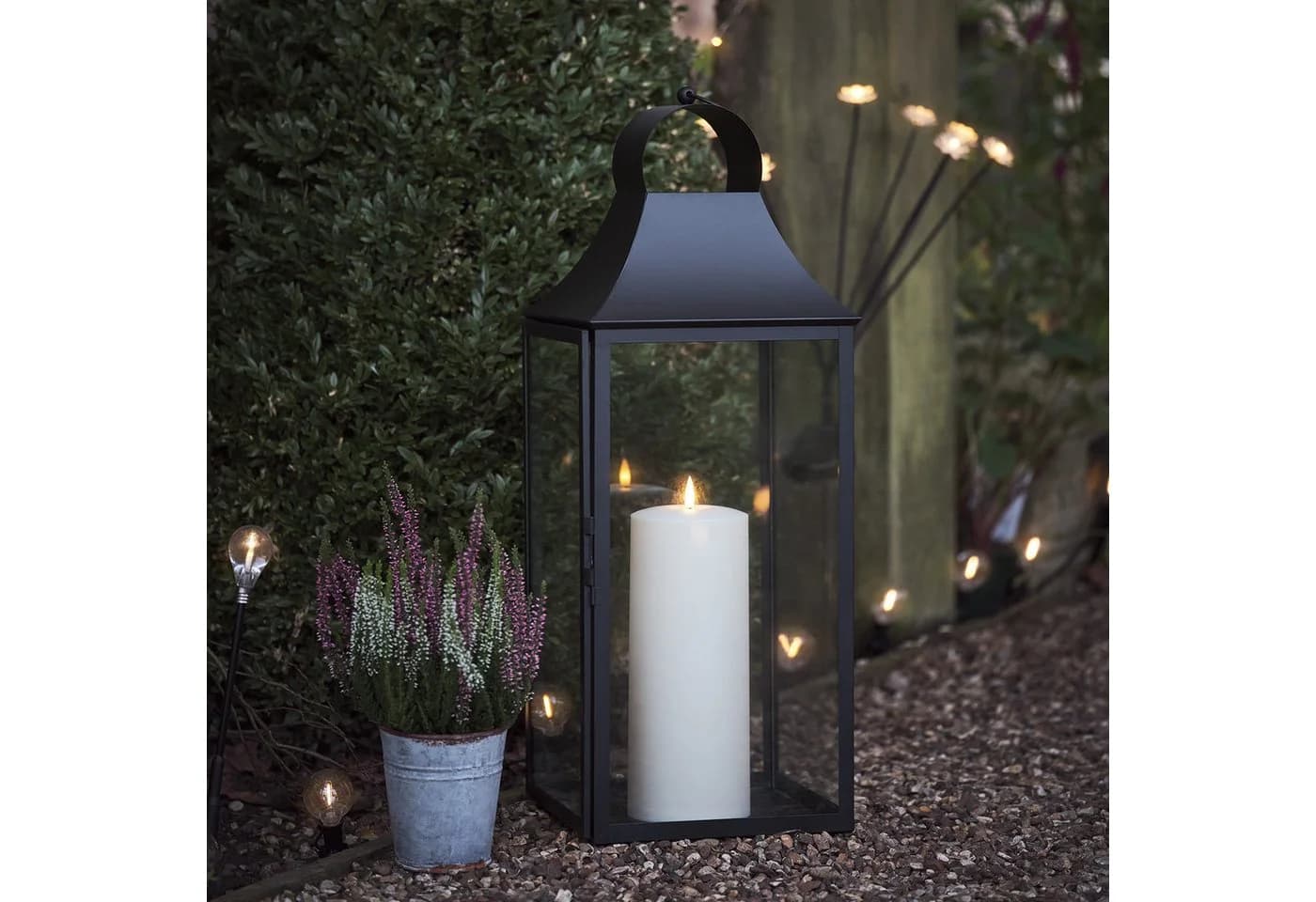 Lights4fun LED Laterne Albury Gartenlaterne mit TruGlow® Outdoor Kerze - Bild 3