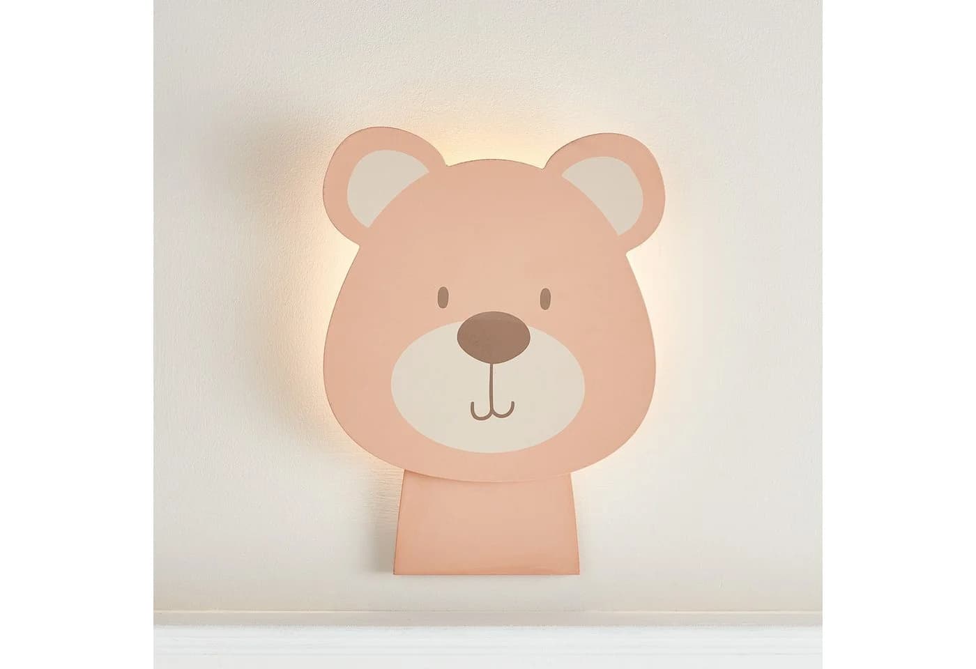 Lights4fun LED Wandleuchte Bär Kinderzimmer mit Fernbedienung