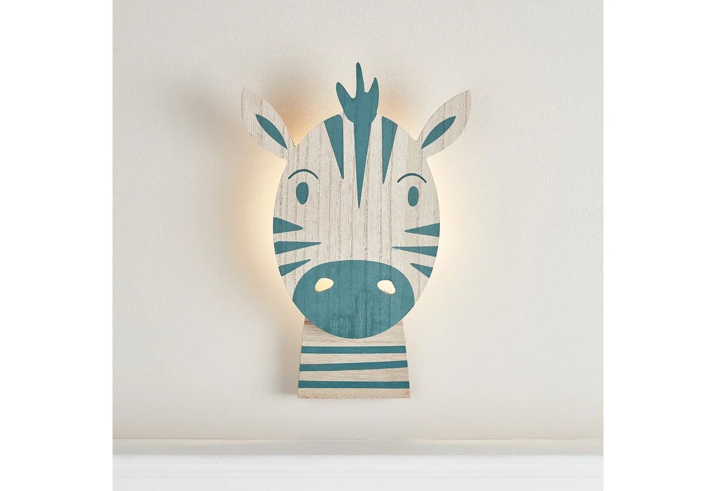 Lights4fun LED Wandleuchte Zebra Wandlampe Kinderzimmer Blau - Bild 2