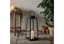 Lights4fun Solar Laterne Schwarz Trapez mit LED-Kerze Bild 1