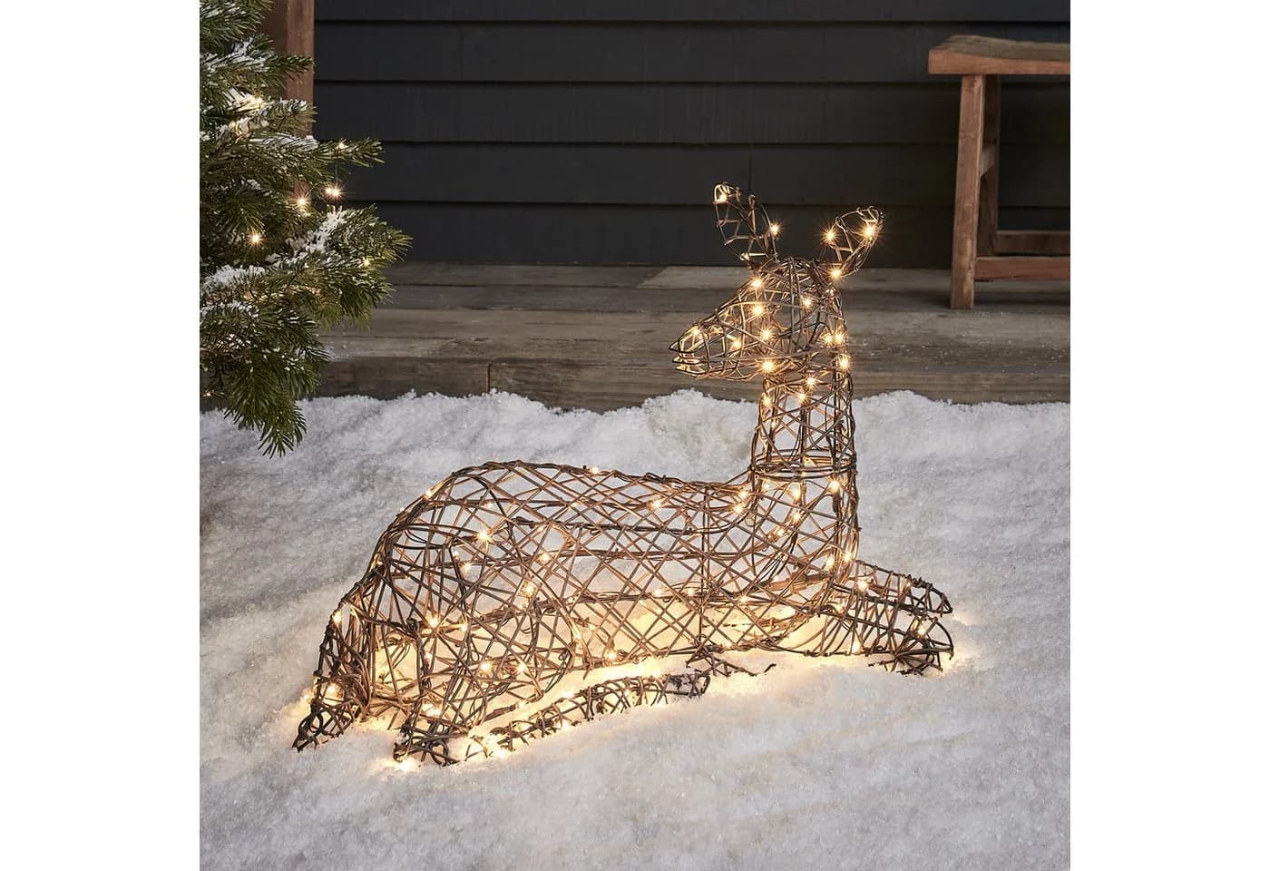 Lights4fun LED-Rentier Hirschkuh Studley