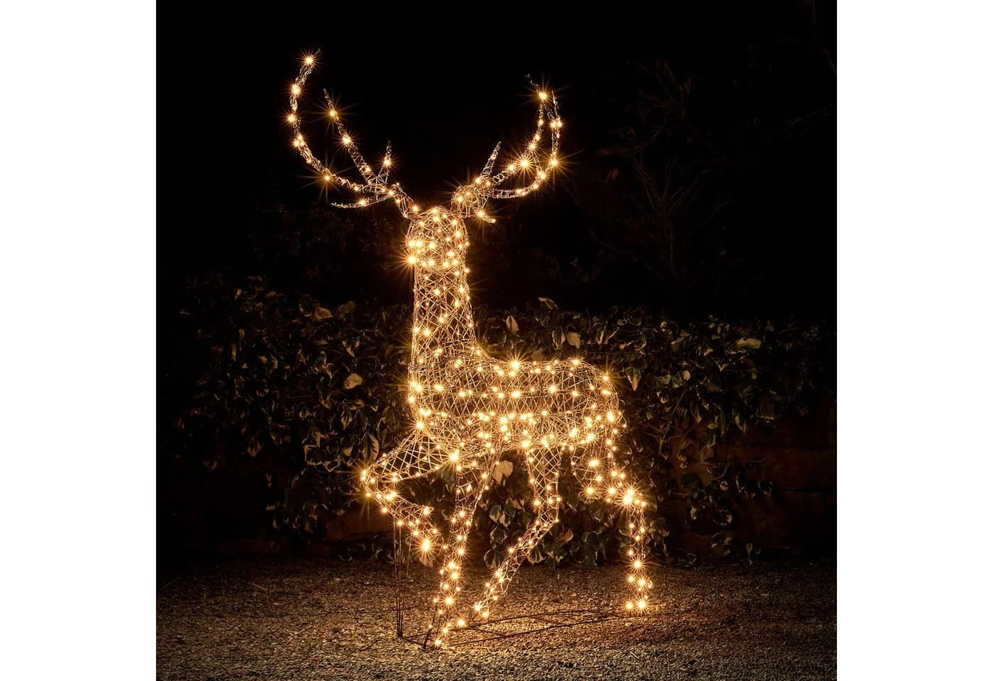 Lights4fun LED-Rentier Hirsch XL Studley Braune Rattanoptik - Bild 2