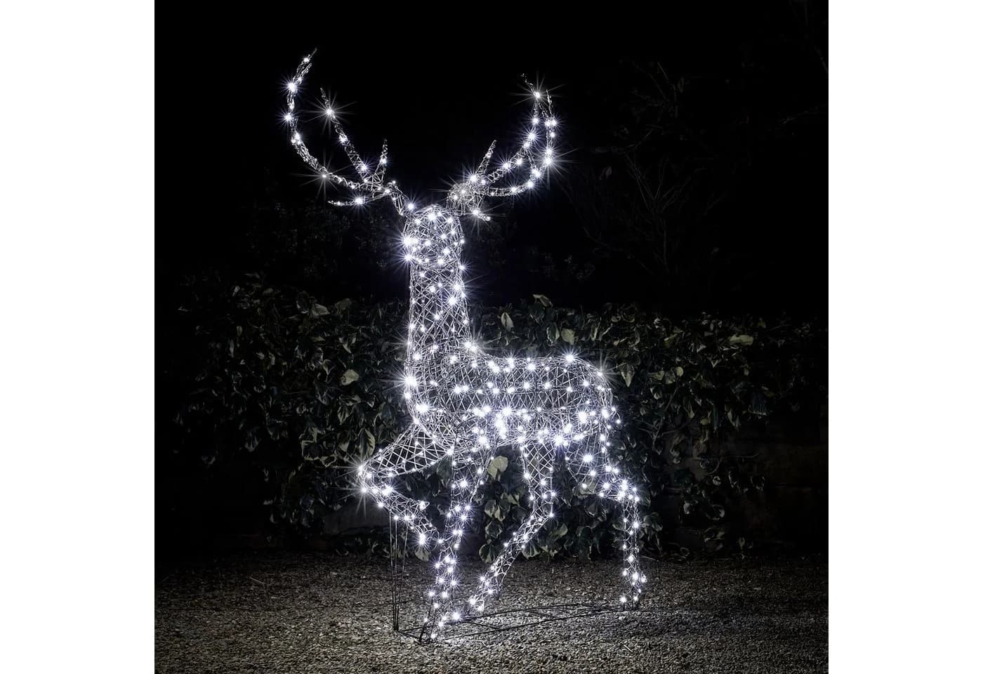Lights4fun LED-Rentier Hirsch XL Studley Braune Rattanoptik - Bild 3