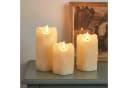 Lights4fun LED-Kerzen Trio Echtwachs Elfenbein mit Timer Bild 1