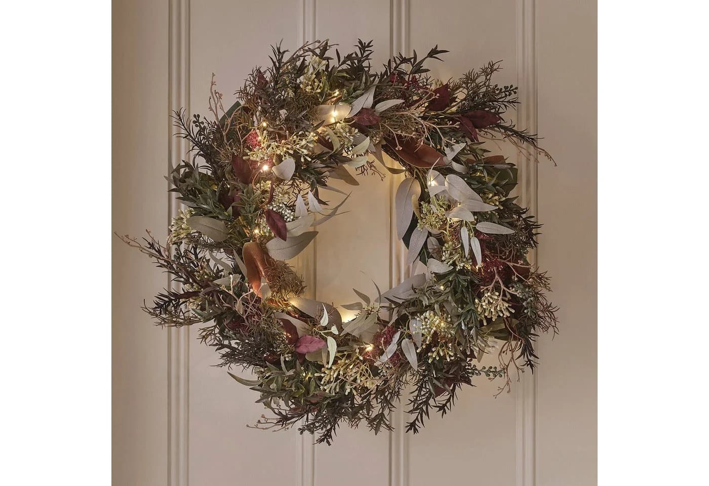Lights4fun Adventskranz 60cm mit LEDs und Timer - Bild 2