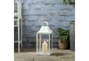 Lights4fun LED Laterne 45cm Albury Gartenlaterne Weiß Bild 2