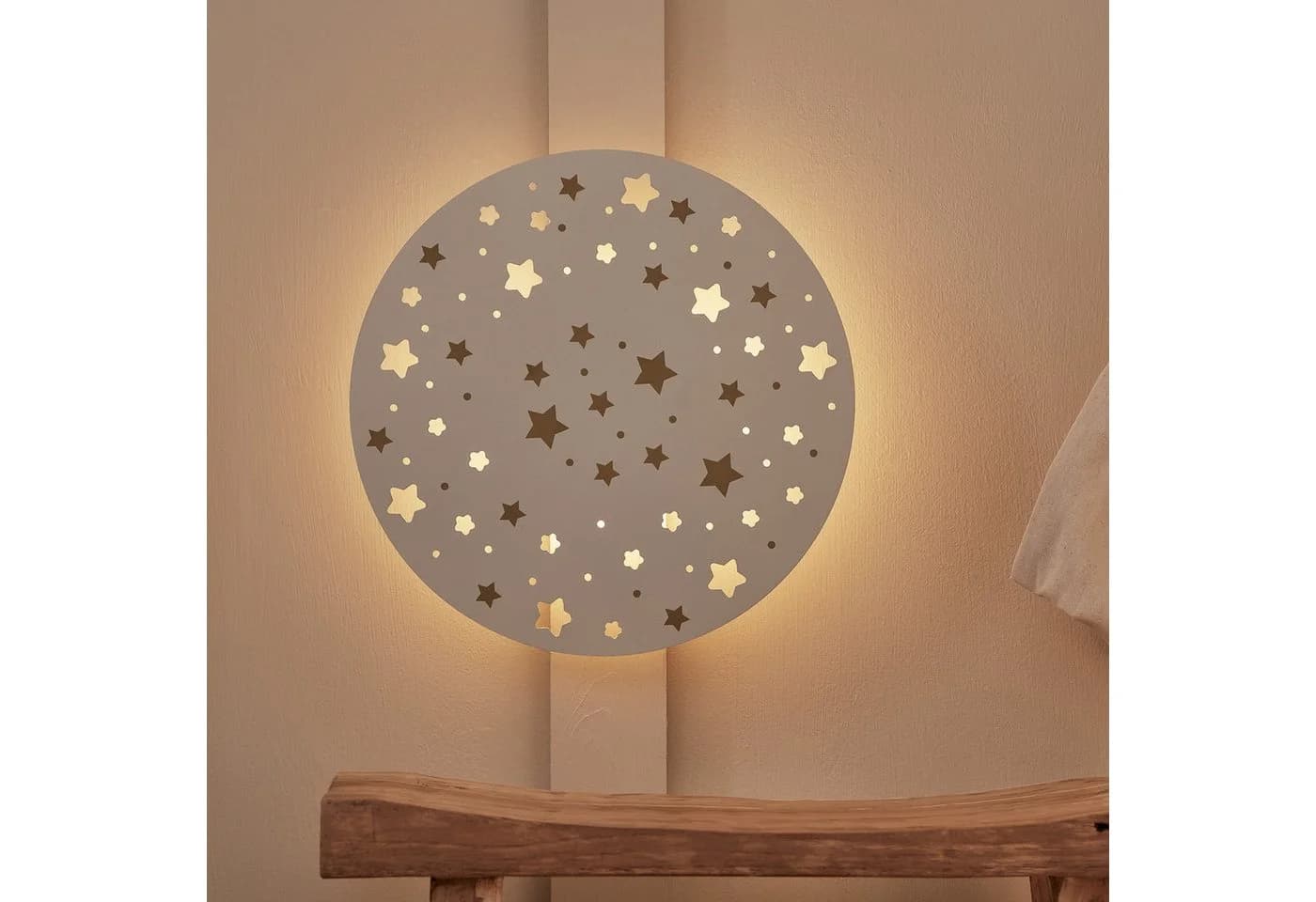 Lights4fun LED Wandleuchte Sternenhimmel wiederaufladbar mit Fernbedienung - Bild 2