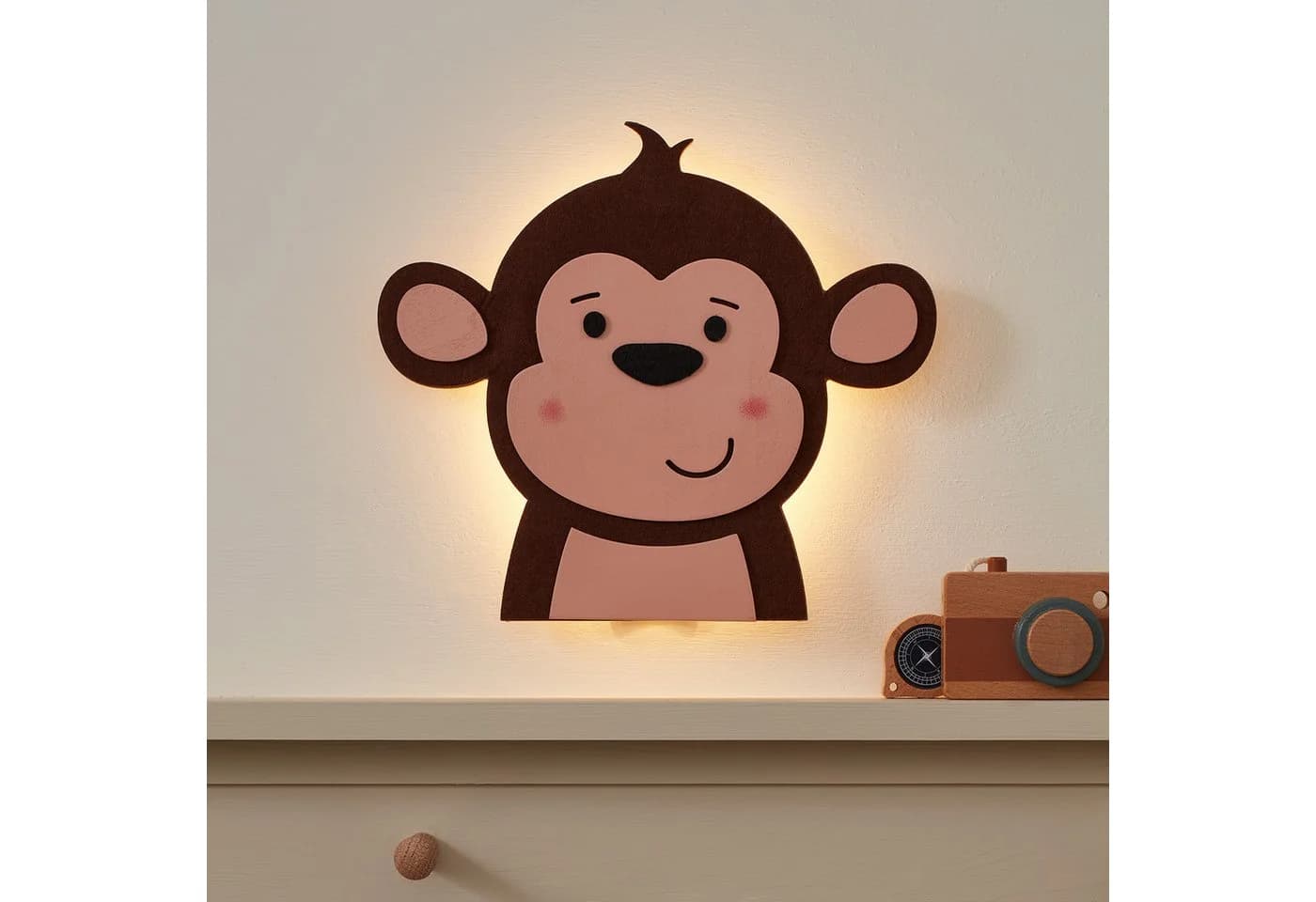 Lights4fun LED Wandleuchte Affe mit Fernbedienung - Dschungel Stil - Bild 2