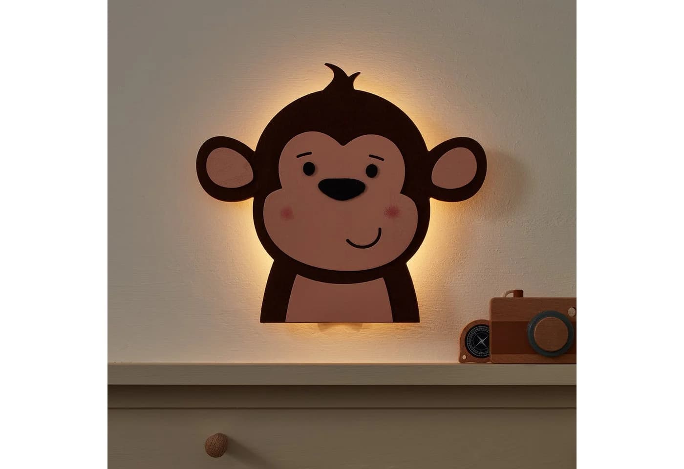 Lights4fun LED Wandleuchte Affe mit Fernbedienung - Dschungel Stil - Bild 3