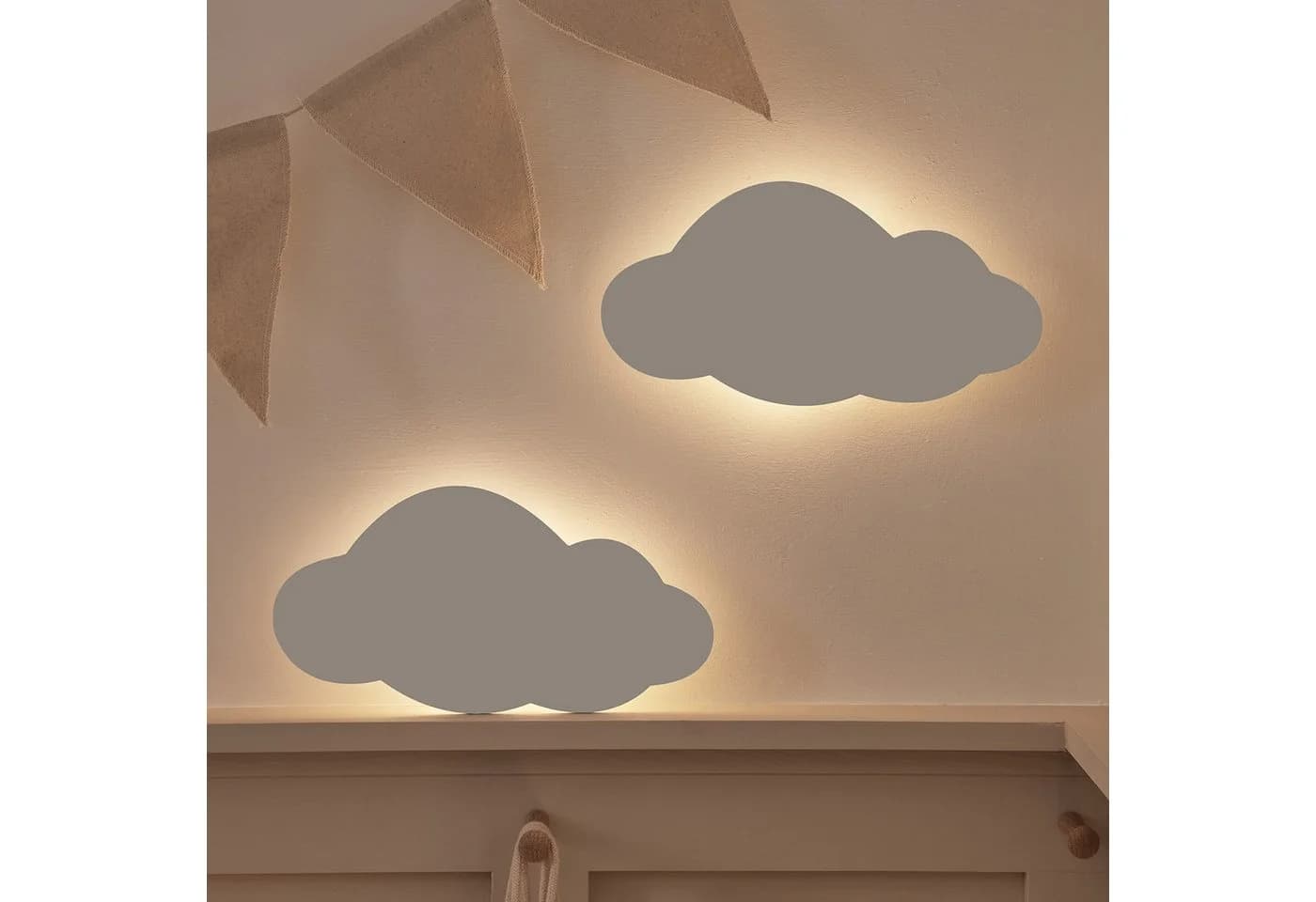 LED Wandleuchte Wolke Warmweiß Nachtlicht Wiederaufladbar mit Fernbedienung - Bild 2