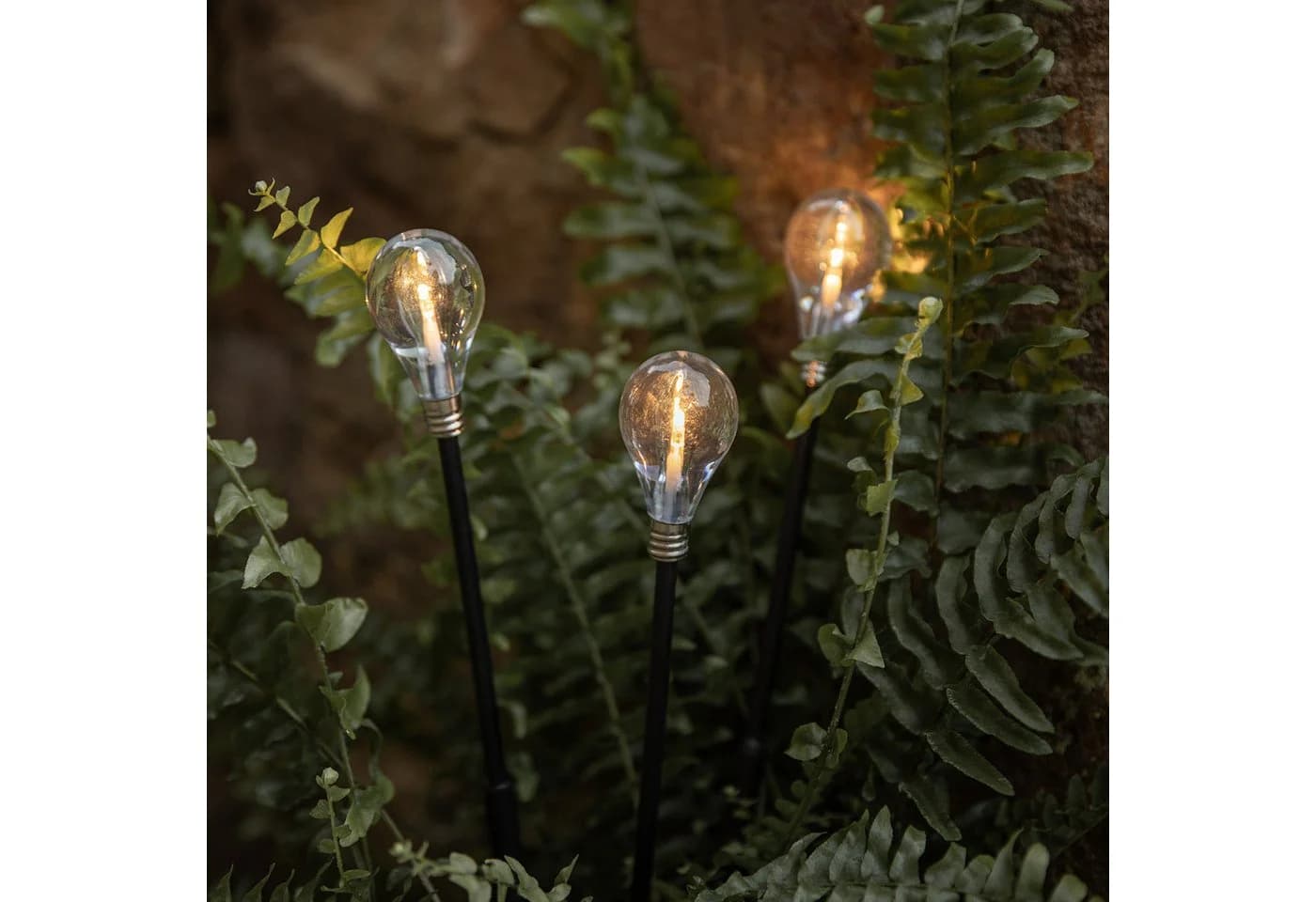 Lights4fun Solar Stableuchten 3er Set Birnenform LED Gartenbeleuchtung - Bild 2